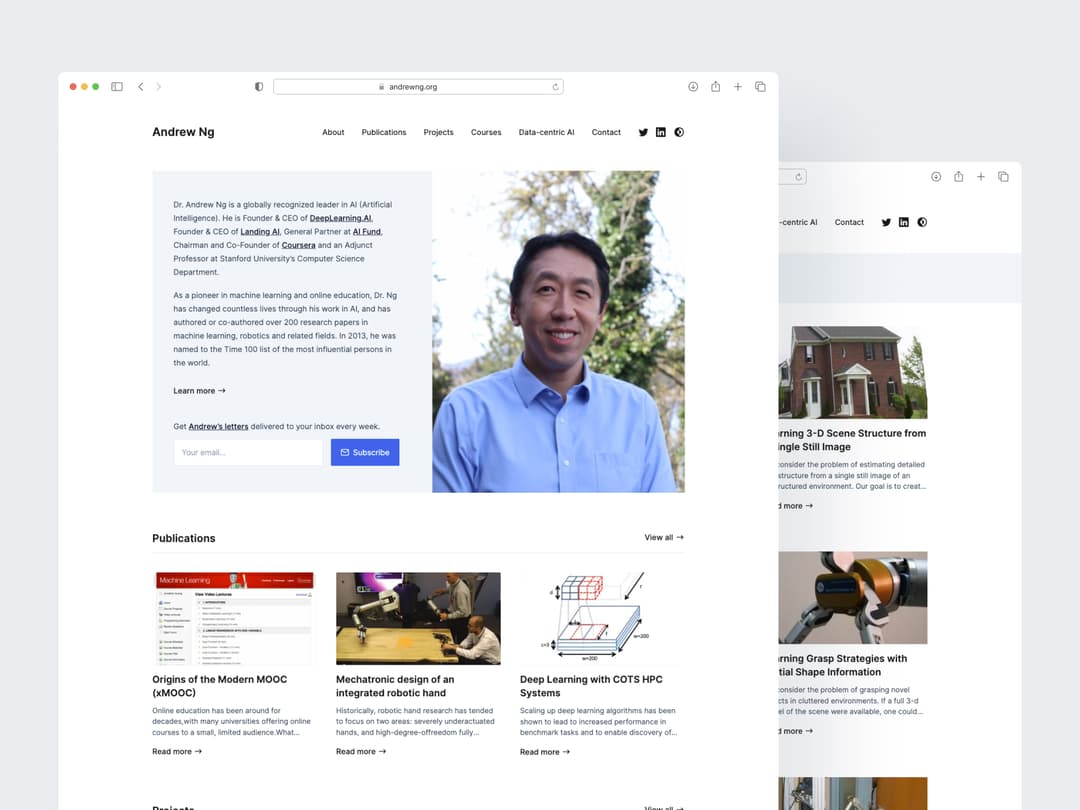 Andrew Ng's Personal Website with Gatsby and Headless WordPress
